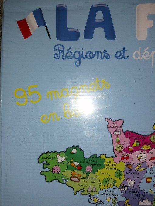 Puzzle bois neuf carte de France magnétique Vilac 