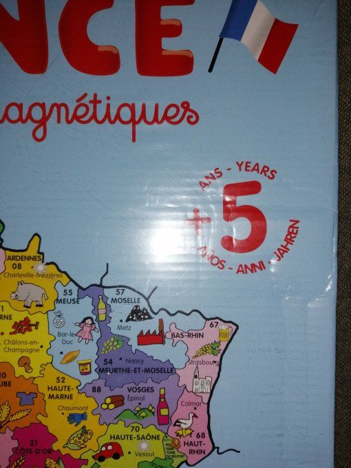 Puzzle bois neuf carte de France magnétique Vilac 