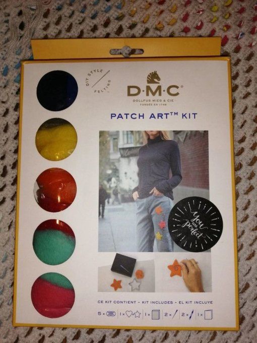Kit patch laine cardée dmc
