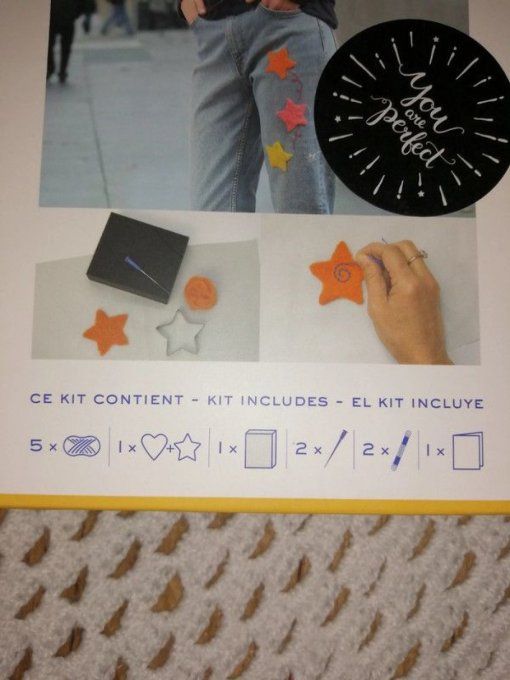 Kit patch laine cardée dmc