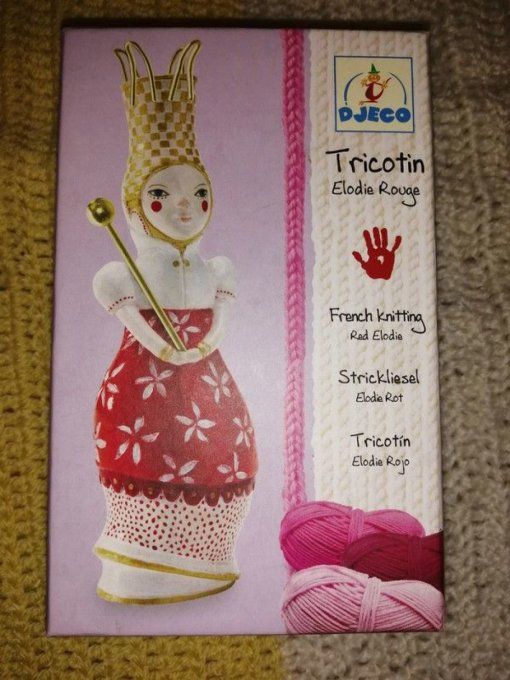Kit tricotin elodie rouge djeco , occasion très bon état