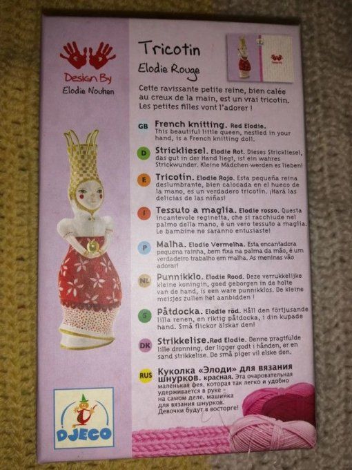 Kit tricotin elodie rouge djeco , occasion très bon état